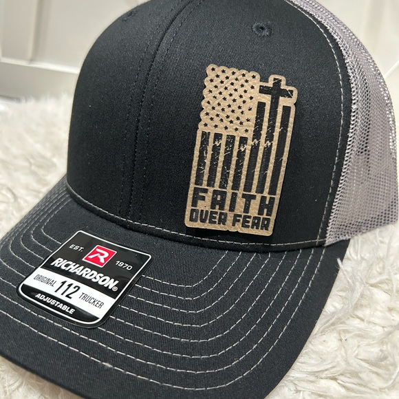 Faith over fear. Laser engraved Richardson 112 trucker hat. - Picture 3 of 3